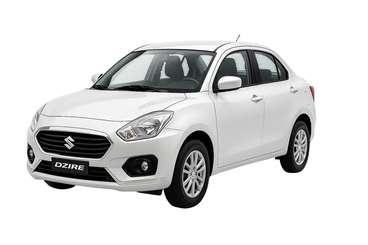 White Suzuki Dzire sedan