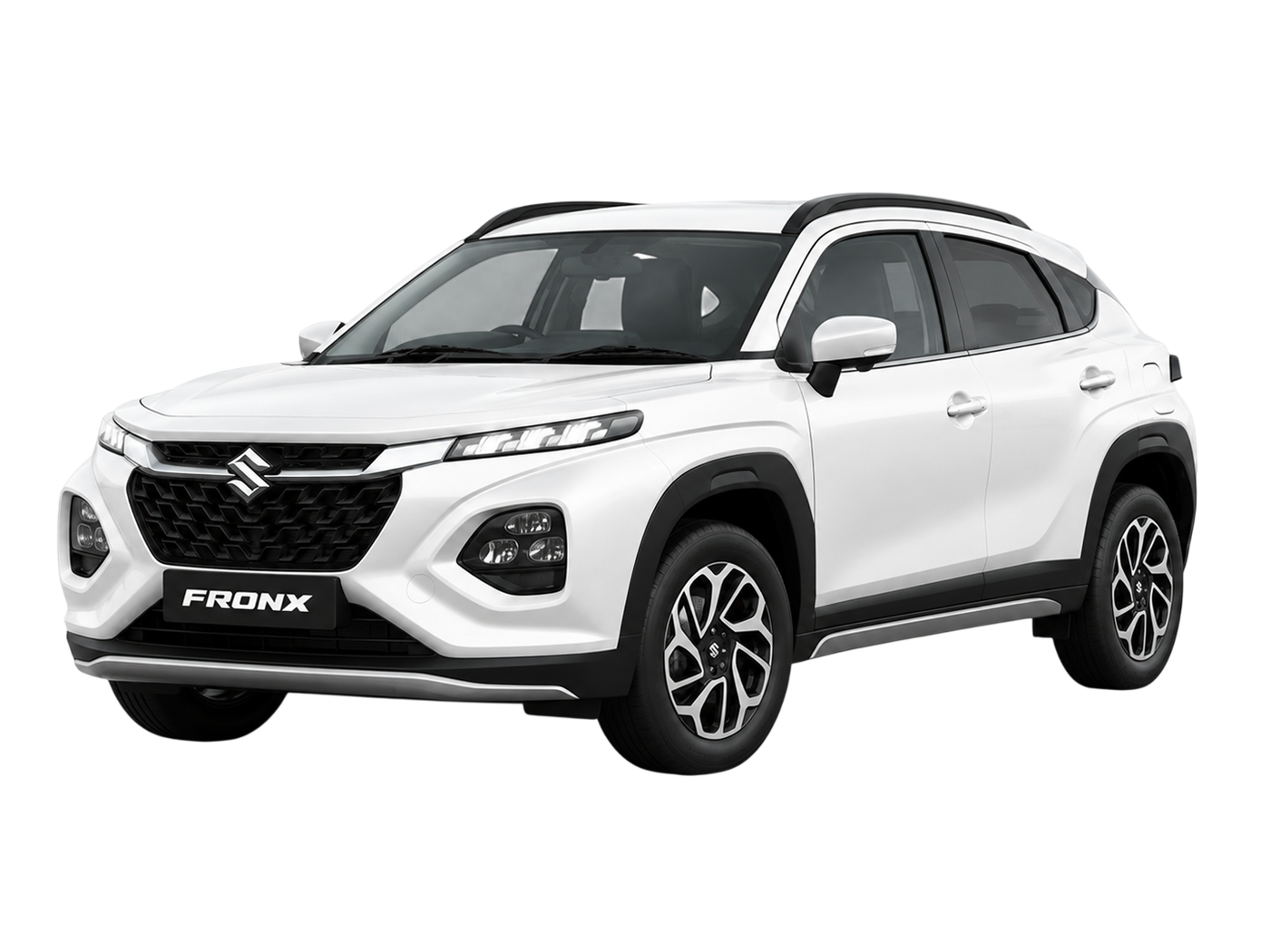 White Suzuki Fronx compact SUV
